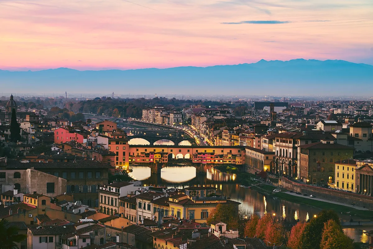 Ponte Vecchio over the Arno river in Florence, Italy