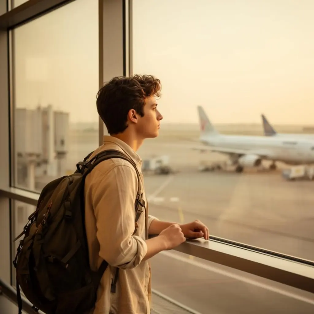 Airport terminal during a relocatee arrival
