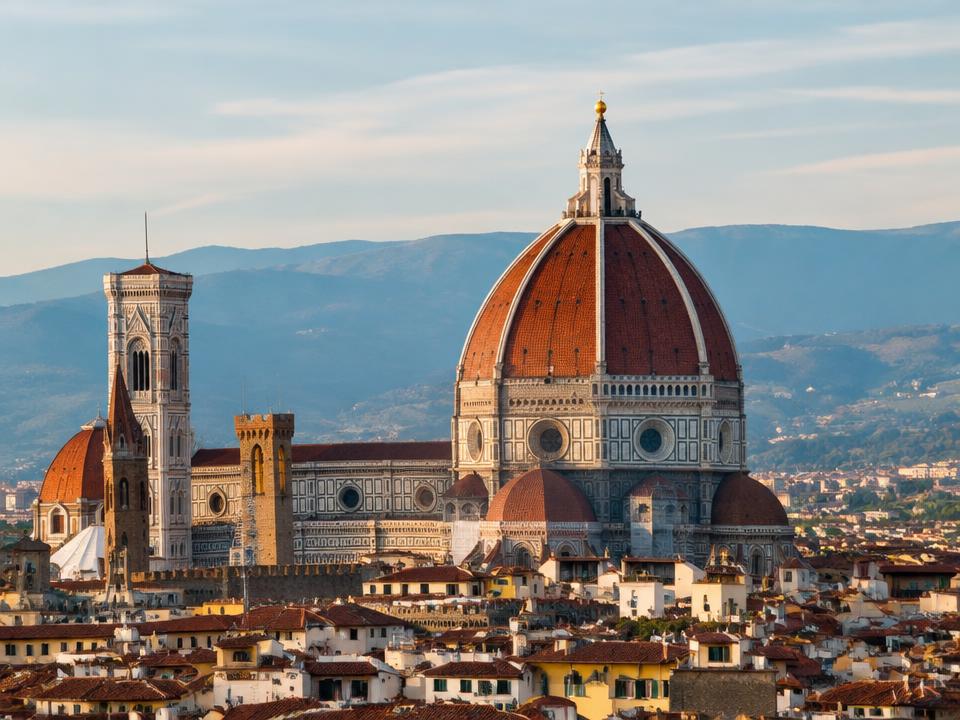 Florence Cathedral dome above terracotta rooftops