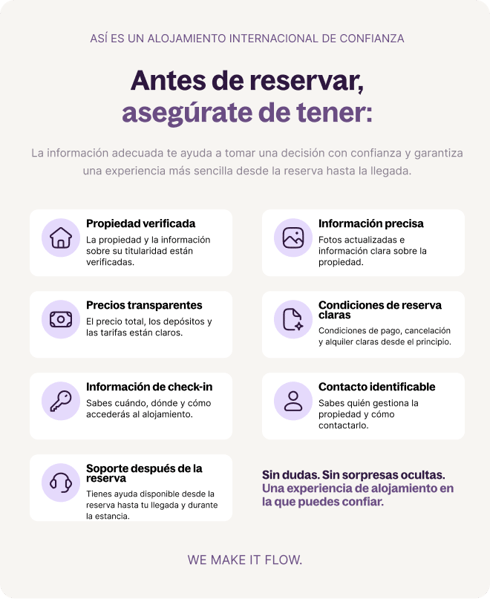 Alojamiento internacional sin sorpresas